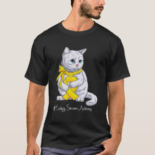 Ewings Sarcoma Awareness Month Gult Ribbon Cat T Shirt