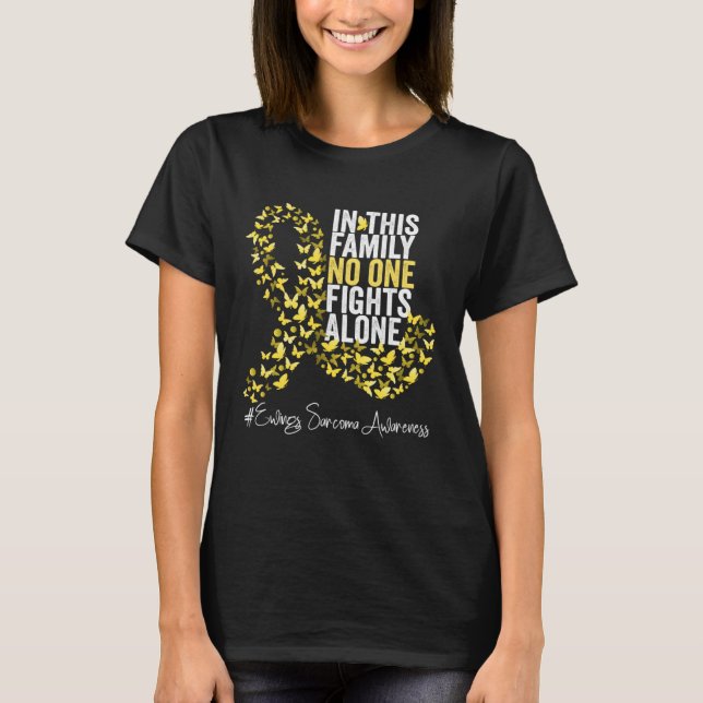 Ewings Sarcoma Awareness Month Yellow Ribbon T Shirt (Framsida)
