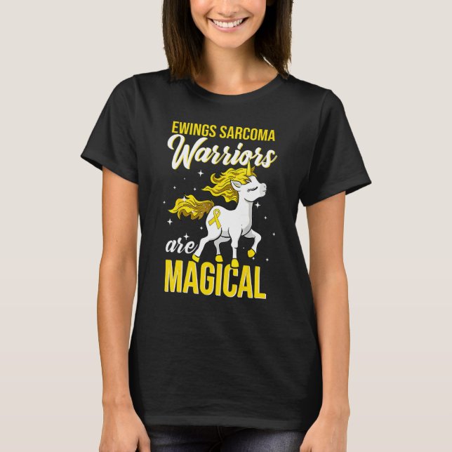 Ewings Sarcoma Awareness Warrior Unicorn T Shirt (Framsida)