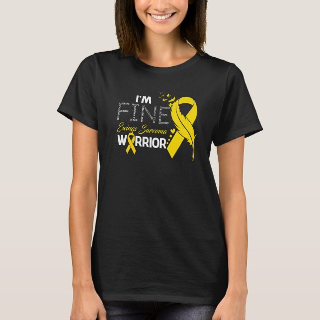 Ewings Sarcoma Warrior Jag är Bra Feather T Shirt (Framsida)