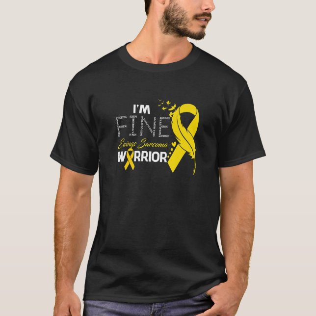 Ewings Sarcoma Warrior Jag är Bra Feather T Shirt (Framsida)