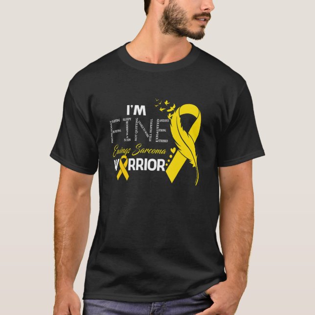 Ewings Sarcoma Warrior Jag är Bra Feather T Shirt (Framsida)