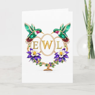 EWL Hummingbird Any Letters Custom Folded Wedding Inbjudan