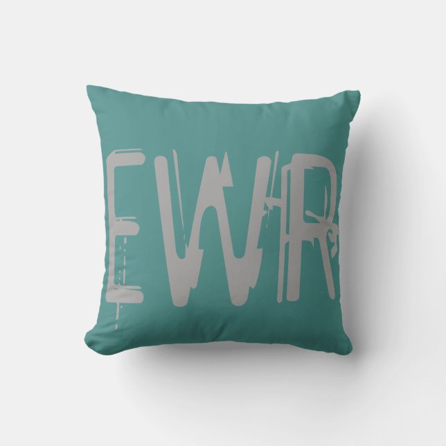 EWR Airport Grunge-typografi Kudde (Framsida)