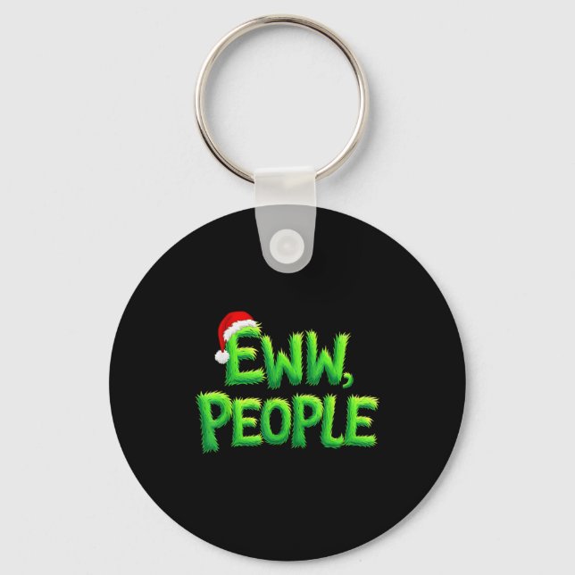 Eww People Santa Hat Funny Christmas Mens Womens K Nyckelring (Framsida)