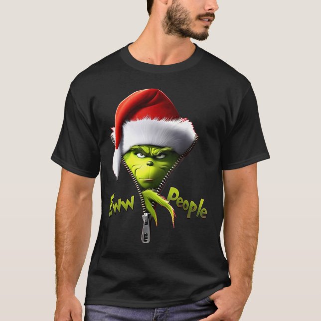 Eww, People Santa Hat Funny Christmas Mens Womens  T Shirt (Framsida)