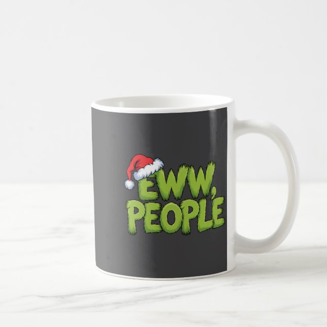 Eww People Santa Hat Green Funny Christmas Men Wom Kaffemugg (Höger)
