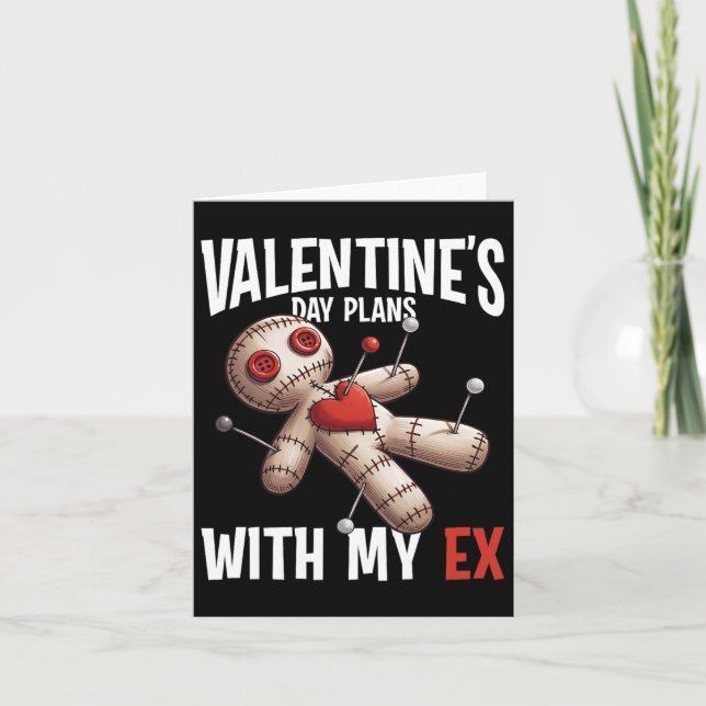 Ex Älskare Voodoo Doll Valentines day-planen Funny Kort (Framsida)