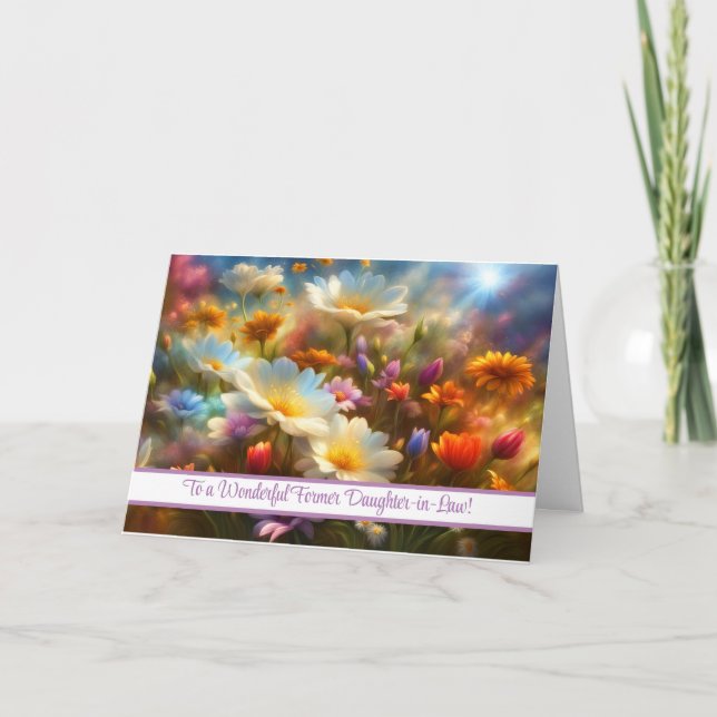 Ex Dotter i Law Mors dag med Söt Flower Helgkort (Framsida)