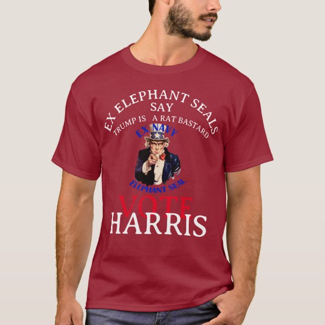 EX ELEFANTSÄLAR SÄGER RÖSTA KAMALA HARRIS HG T SHIRT (Framsida)