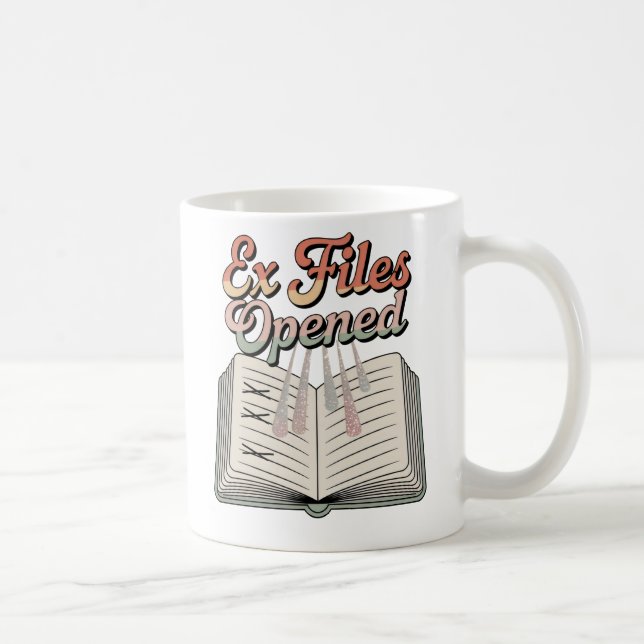 Ex-filer öppnade | Humor om emotionella kvitton    Kaffemugg (Höger)