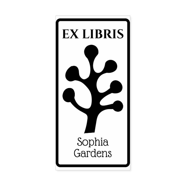 Ex Libris Abstrakt Träd/Växt 03 Gummistämpel Stämpel (Tryck)