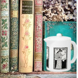 Ex libris art nouveau bok<br><div class="desc">Bokskylt från art nouveau i en dam som gör penna för skrivning</div>