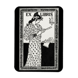 Ex libris art nouveau magnet