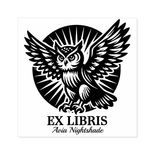 Ex Libris - Bibrarian Uggla Stämpel (Tryck)