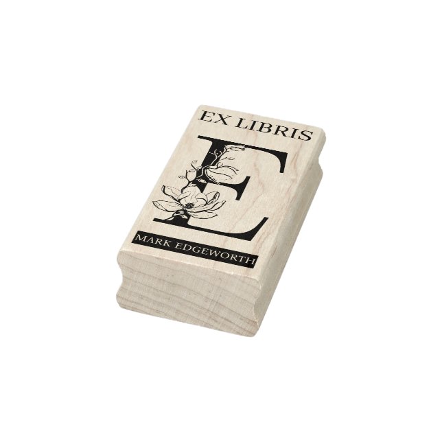 EX libris Bok bibliotek-bokplåtsmonogram E Stämpel (Stämpel)
