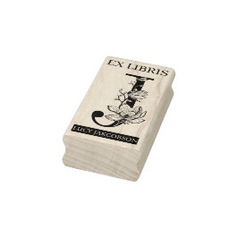 EX libris Bok bibliotek bokplåtsmonogram J Stämpel