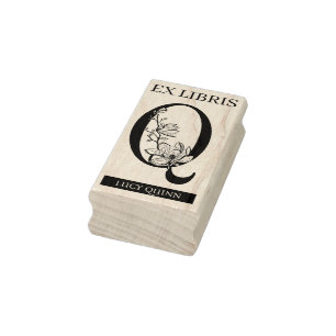 EX libris Bok bibliotek-bokplåtsmonogram Q Stämpel