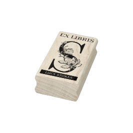 EX libris Bok bibliotek-bokplåtsmonogram S Stämpel