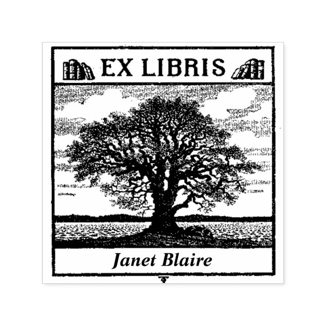 EX LIBRIS Bok Plate Anpassningsbar Bibliotek Bok F Självfärgande Stämpel (Design)