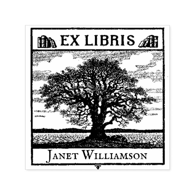 EX LIBRIS Bok Plate Anpassningsbar Bibliotek Bok F Självfärgande Stämpel (Design)