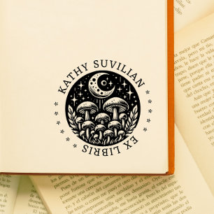 Ex libris-bokstämpel med svampar stämpel
