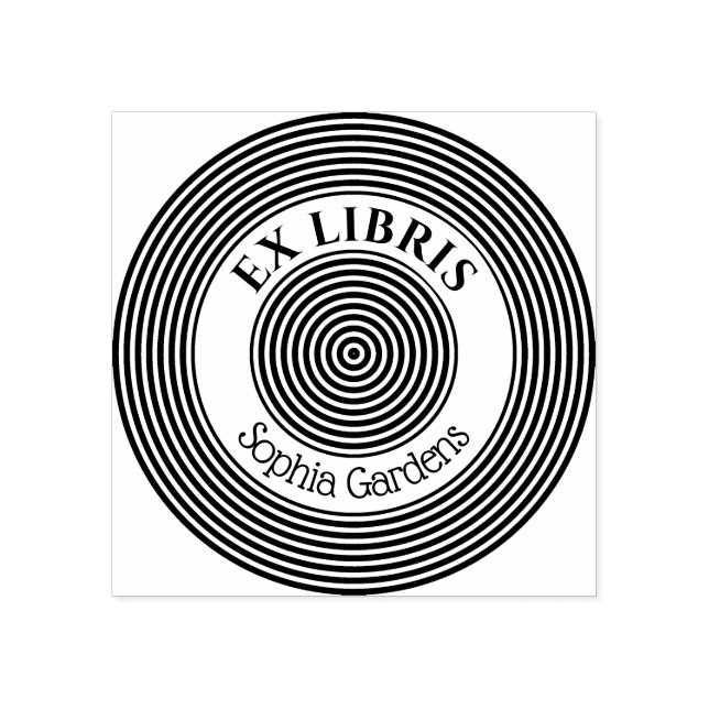 Ex Libris Concentric Circles v1 Stämpel (Tryck)