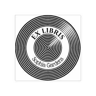 Ex Libris Concentric Circles v2 Rubber Frimärke Stämpel