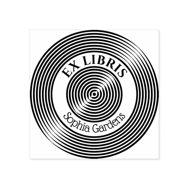 Ex Libris Concentric Circles v3 Stämpel (Tryck)