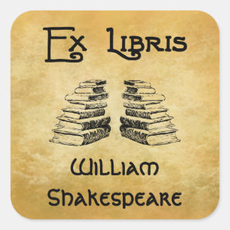 Ex Libris Deco Brev Bokar Anpassningsbar Bookplate Fyrkantigt Klistermärke