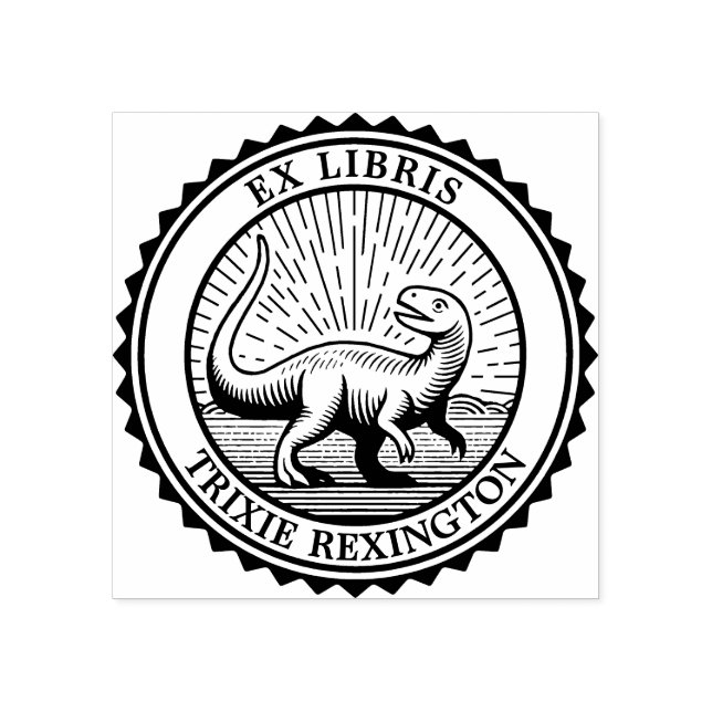 Ex Libris - Dinosaur Stämpel (Tryck)