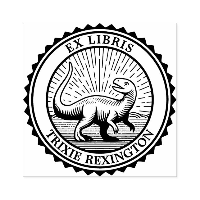 Ex Libris - Dinosaur Stämpel (Tryck)
