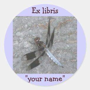 Ex Libris Dragonfly Stickers för att anpassa Runt Klistermärke