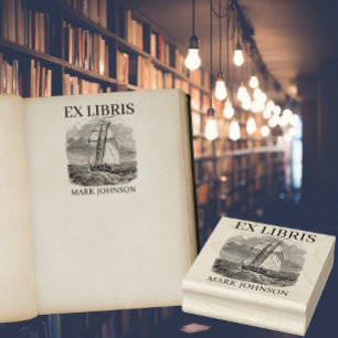 EX libris exlibris Bok bibliotek-frakt för bokplåt Stämpel