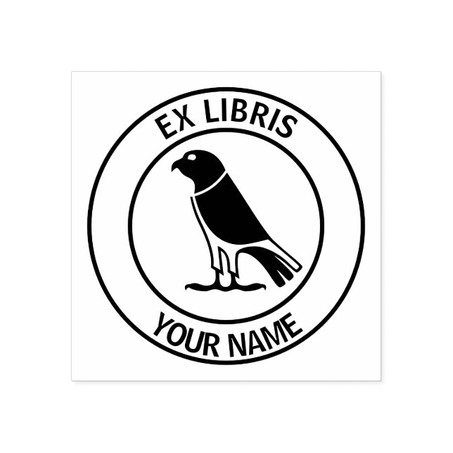 Ex libris falcon-bokplåt stämpel (Tryck)