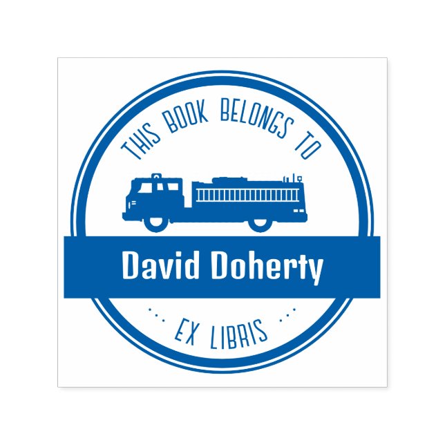 Ex Libris | Firefighter Självfärgande Stämpel (Design)