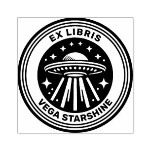 Ex Libris - flygande aucer Stämpel