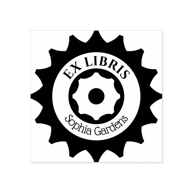 Ex Libris Gears Stämpel (Tryck)