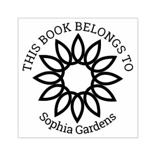 Ex Libris - Geometrisk blomma 01 Stämpel