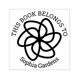 Ex Libris - Geometrisk blomma 04 Stämpel