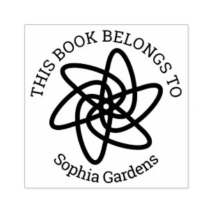 Ex Libris - Geometrisk blomma 05 Stämpel