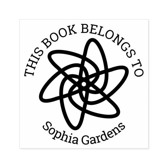 Ex Libris - Geometrisk blomma 05 Stämpel (Tryck)