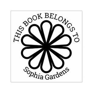 Ex Libris - Geometrisk blomma 07 Stämpel