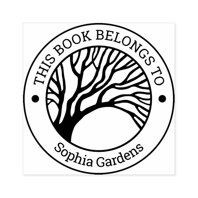 Ex Libris - hängande Träd Stämpel (Tryck)