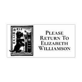 Ex Libris Hund Bookplate Bibliotek Bok Return Självfärgande Stämpel