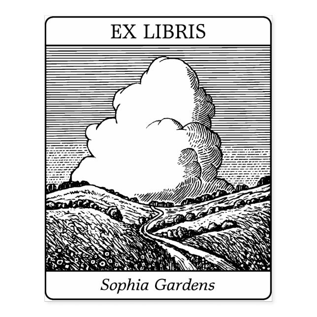 Ex Libris - Imaginary Ligcape med Cloud v2 Stämpel (Tryck)
