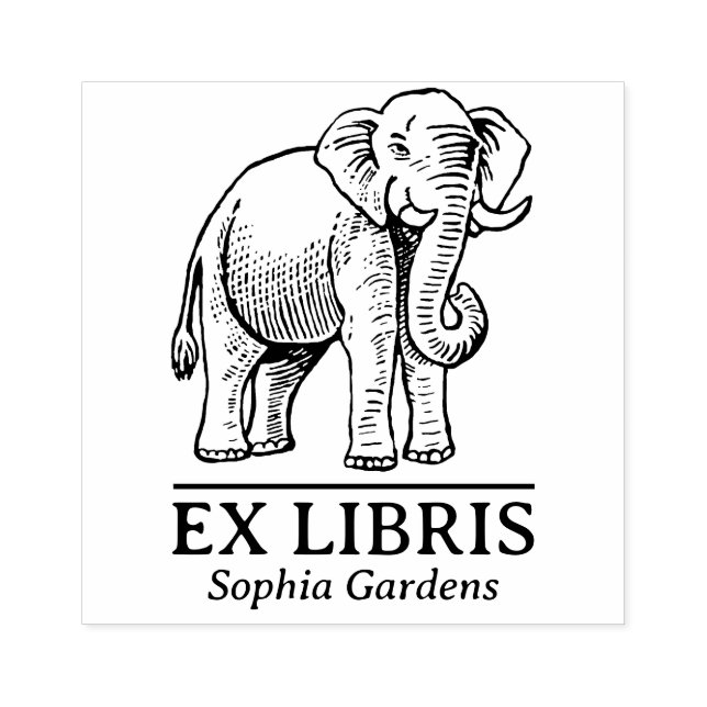 Ex Libris - Indian Elephant Stämpel (Tryck)
