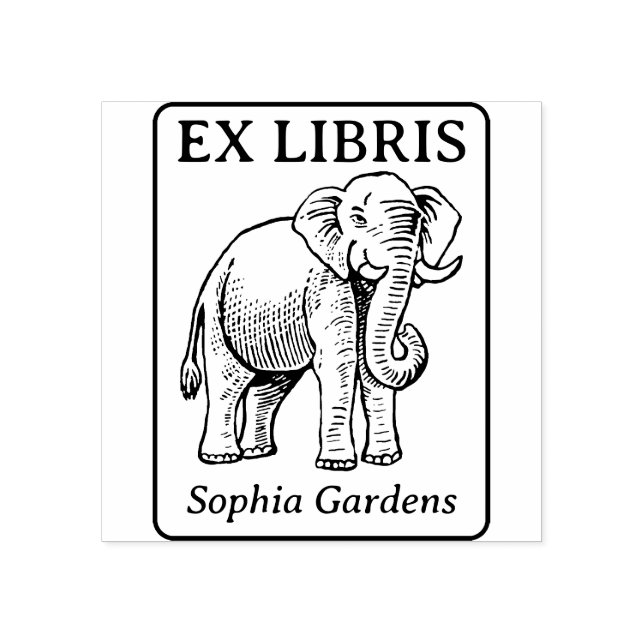 Ex Libris - Indian Elephant Stämpel (Tryck)