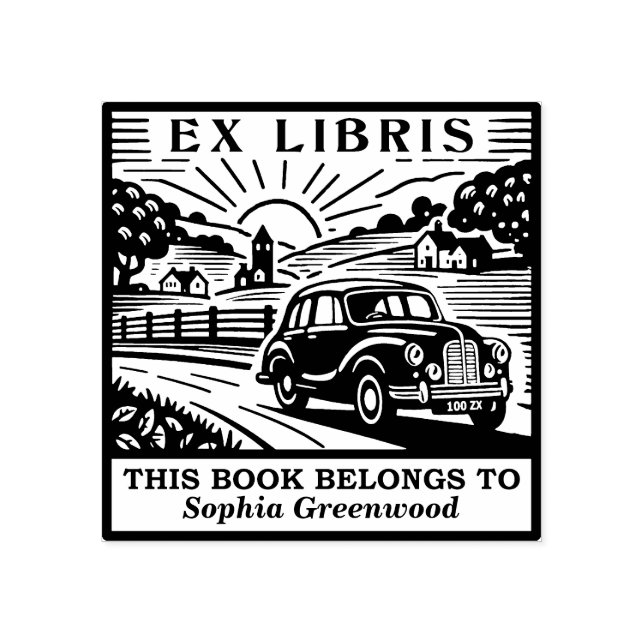 Ex Libris - Land-enhet Stämpel (Tryck)