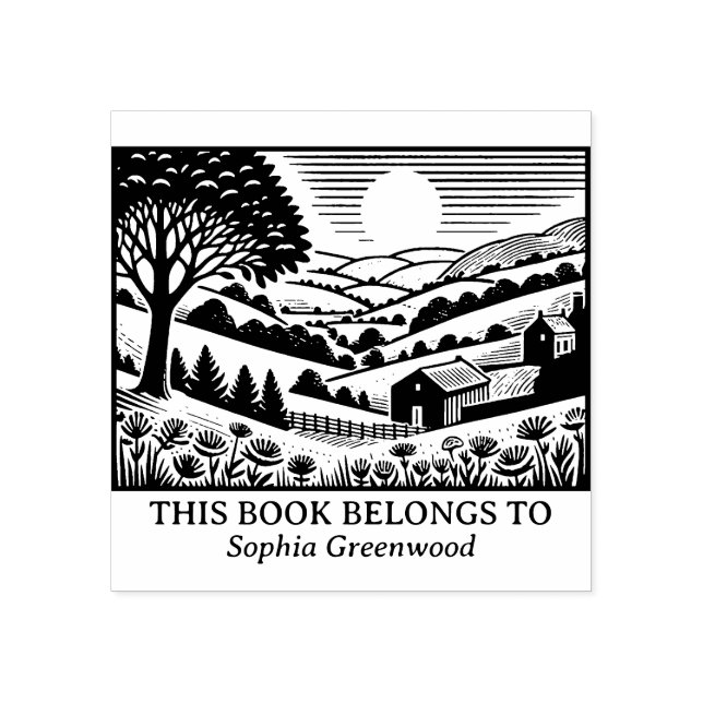 Ex Libris - Landsbygdens landskap 02 Stämpel (Tryck)